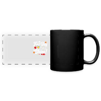 Happy Friday Fri Yay Teacher School Meme - Full Colour Panoramic Mug - black - Front