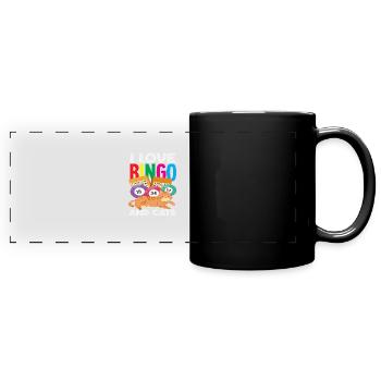 J’adore le bingo et les chats - Mug panoramique uni - noir - Devant