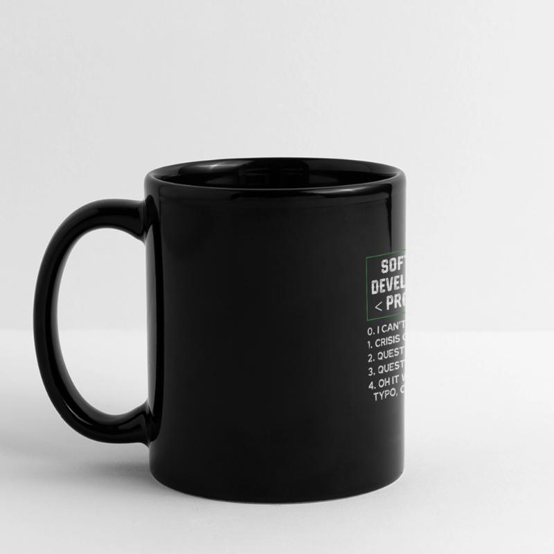Softwareentwicklungsprozess Humor Programmierer Panorama-Tasse farbig
