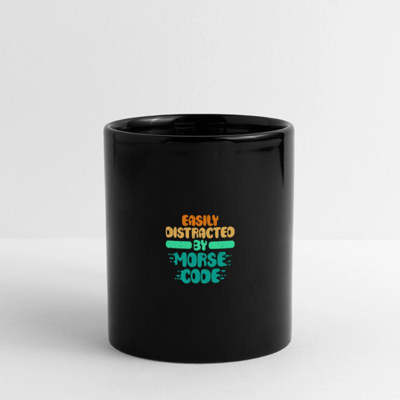 Morsecode Easily Distracted By Morse Code Panorama-Tasse farbig