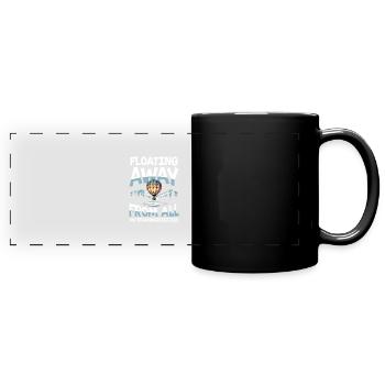 In Die Wolken Schweben Und Alle Sorgen Vergessen - Panorama-Tasse farbig - Schwarz - Vorne