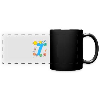 Galactic Adventure for the 7th Birthday - Full Colour Panoramic Mug - black - Front
