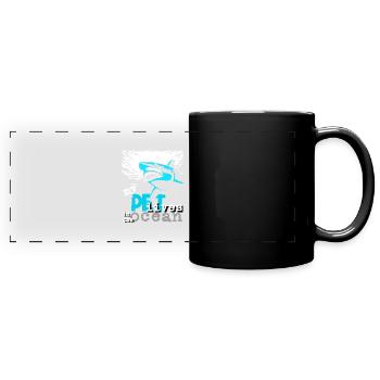 Mein Haifisch Haustier lebt im Ozean - Panorama-Tasse farbig - Schwarz - Vorne