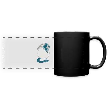 Klimawandel Angst Gen Z Eco Stress Doomscroll - Panorama-Tasse farbig - Schwarz - Vorne