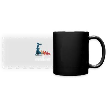 Ich & meine Follower – Hundehumor Design - Panorama-Tasse farbig - Schwarz - Vorne