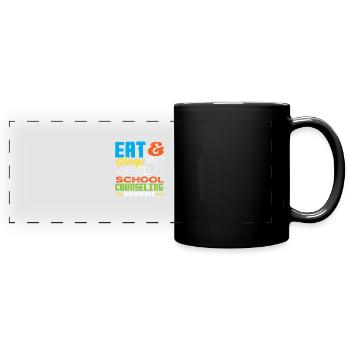 Eat Sleep School Counseling Repeat Motivation - Full Colour Panoramic Mug - black - Front