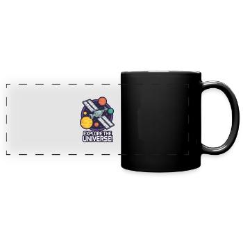 SPACE STATION, EXPLORE THE UNIVERSE - Full Colour Panoramic Mug - black - Front