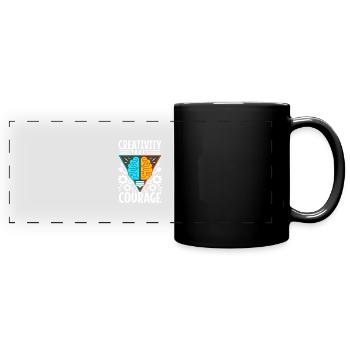 Creativity Takes Courage - Panorama-Tasse farbig - Schwarz - Vorne