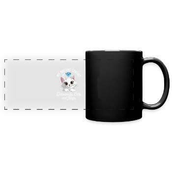 Träume bestehen aus Diamanten, Katzen, Nickerchen - Panorama-Tasse farbig - Schwarz - Vorne