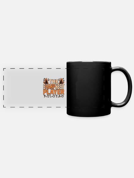 Harfe - Panorama-Tasse farbig - Schwarz