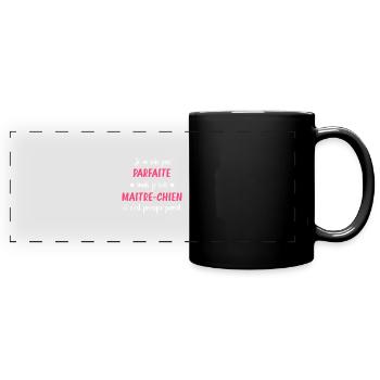 Maitre chien - Mug panoramique uni - noir - Devant