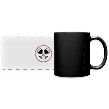 Verre à vin rouge de vin - Mug panoramique uni - noir - Devant