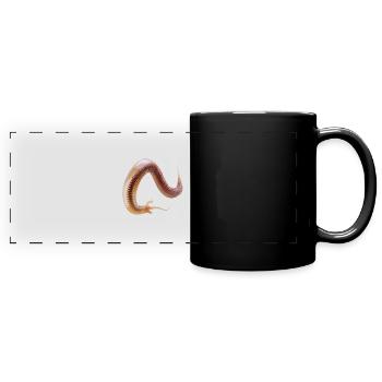 Wurm - Panorama-Tasse farbig - Schwarz - Vorne