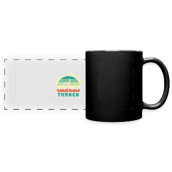 Gymnastik Turnen Barren Trampolin Ringe Turner - Panorama-Tasse farbig - Schwarz - Vorne