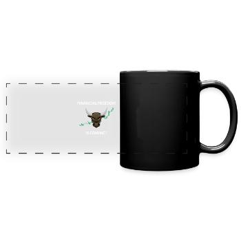 Aktiendesign Für Finanzielle Freiheit - Panorama-Tasse farbig - Schwarz - Vorne