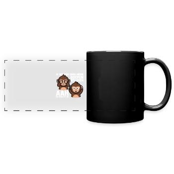 Ja Wo Sind Denn Meine Doofen Kollegen Ahh, Da Sind - Panorama-Tasse farbig - Schwarz - Vorne
