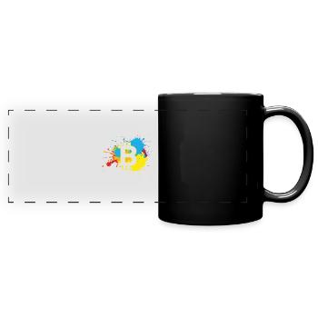 Bitcoin WatercolorBTC Crypto Moon - Full Colour Panoramic Mug - black - Front