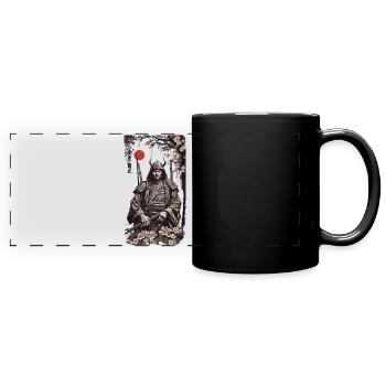 Retro Samurai Klassischer Shogun Kunststil - Panorama-Tasse farbig - Schwarz - Vorne