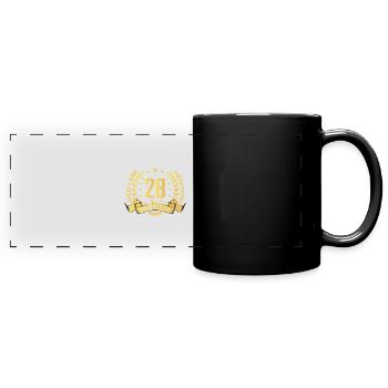 28 Jahre Geburtstagsgeschenk 28 Jahre - Panorama-Tasse farbig - Schwarz - Vorne