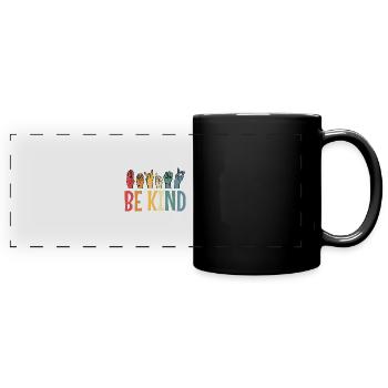 Be Kind American Gebärdensprache ASL Lehrer - Panorama-Tasse farbig - Schwarz - Vorne