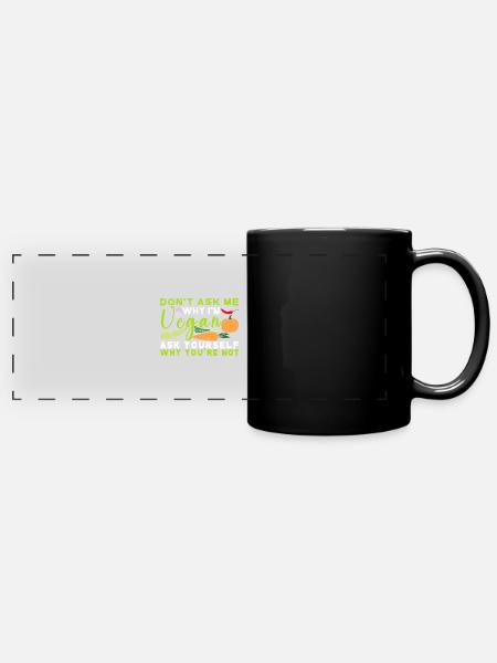 Vegan Fleischlos Tierlieb & Veganer - Panorama-Tasse farbig - Schwarz