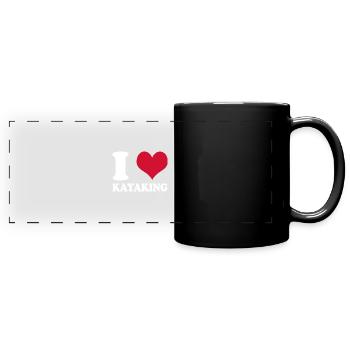 Kajak Kajakfahren J’adore le kayak - Mug panoramique uni - noir - Devant