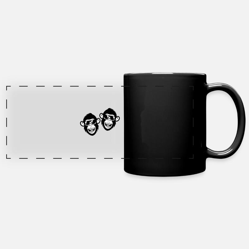 Singe Drôle Cool - Mug panoramique uni - noir