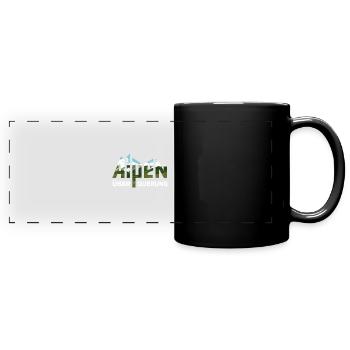 Alpenüberquerung Alpen Überquerung Wandern - Panorama-Tasse farbig - Schwarz - Vorne