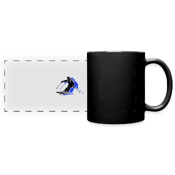 Ski Fahren Skiing Mann Symbol - Panorama-Tasse farbig - Schwarz - Vorne
