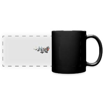 Checkmate board game chess - Full Colour Panoramic Mug - black - Front