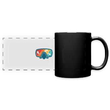 Taucher Vintage Retro Tauchsport Tauchen Scuba Mee - Panorama-Tasse farbig - Schwarz - Vorne