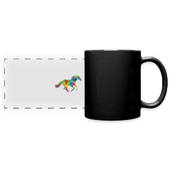 Équitation - Mug panoramique uni - noir - Devant