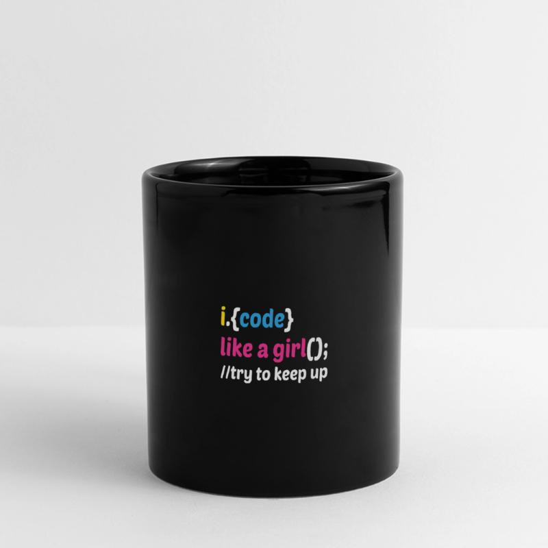 Code Like A Girl Coder Programmer Software Develop Panorama-Tasse farbig