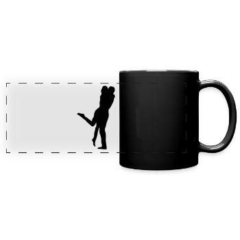 Kuss - Panorama-Tasse farbig - Schwarz - Vorne