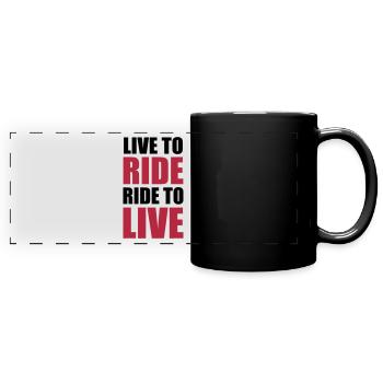 Biker Motorbike Motorrad Moto Motard Speed Sport - Full Colour Panoramic Mug - black - Front