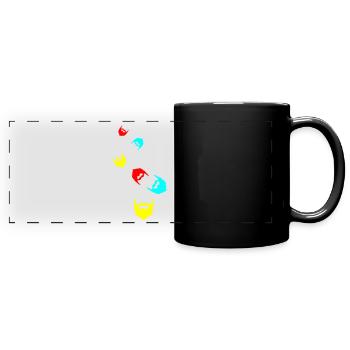 Symbole de barbe - Mug panoramique uni - noir - Devant