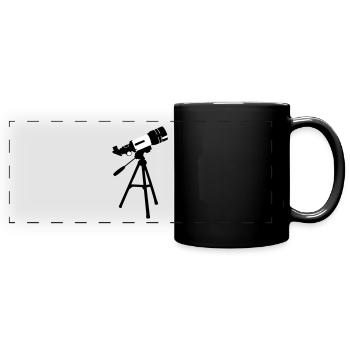 Telescope, Astronomy - Full Colour Panoramic Mug - black - Front