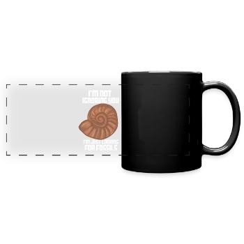 Chasseurs de fossiles à la recherche d’indices - Mug panoramique uni - noir - Devant