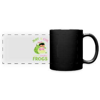 Just A Girl Who Loves Frogs Funny Frog Lover - Panorama-Tasse farbig - Schwarz - Vorne