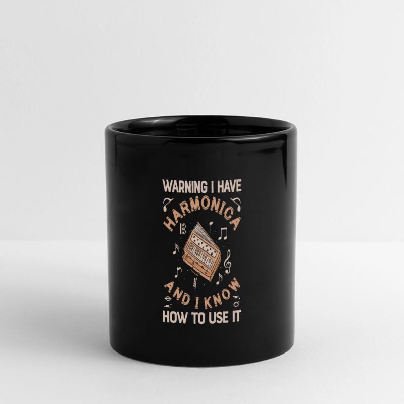 I Have A Harmonica Funny Harmonica Player Panorama-Tasse farbig
