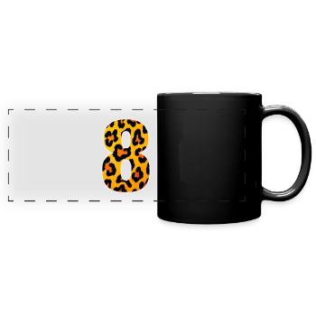 Leopard 8 Print - Panorama-Tasse farbig - Schwarz - Vorne