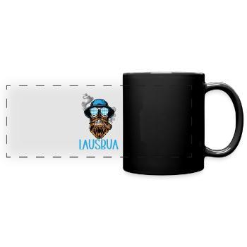 Lausbua Lausbub Lederhosen Trachten - Panorama-Tasse farbig - Schwarz - Vorne