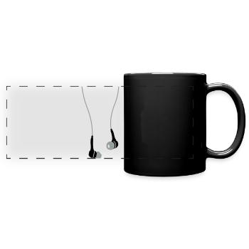 earphones - Full Colour Panoramic Mug - black - Front