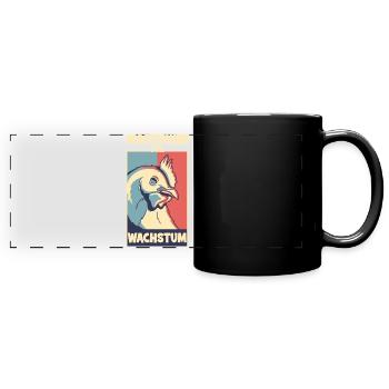 Masthuhn für Wachstum - Panorama-Tasse farbig - Schwarz - Vorne