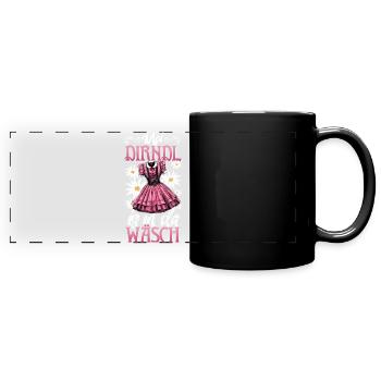 Mei Dirndl est en lingerie chemise traditionnelle femme - Mug panoramique uni - noir - Devant