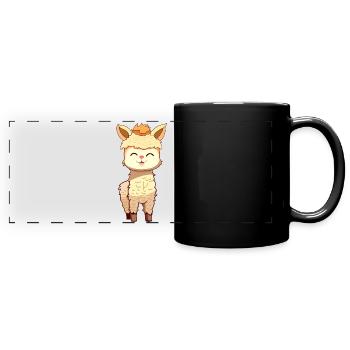 Alpaca - Full Colour Panoramic Mug - black - Front