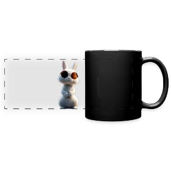 Mountain Rabbit Arctic Hare Albino Rabbit White Rabbit - Full Colour Panoramic Mug - black - Front