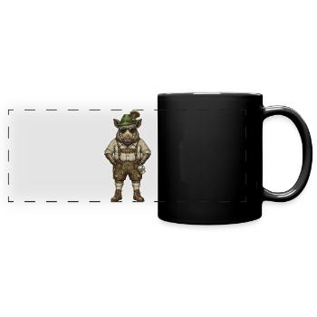 Jardin à bière Wildschwein Jäger Alpen - Mug panoramique uni - noir - Devant