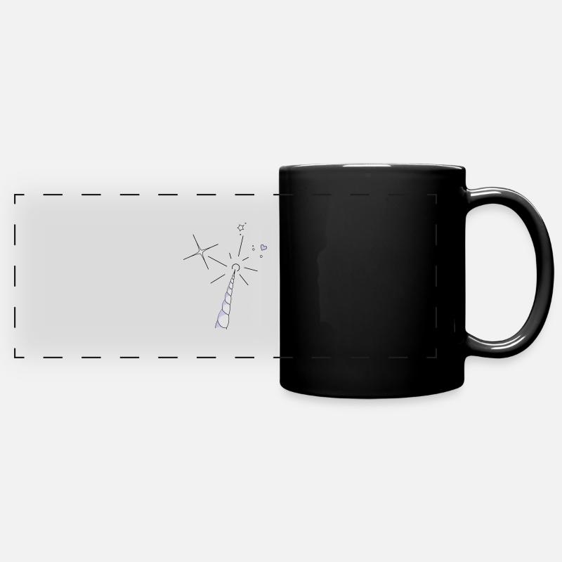 Einhorn Horn - Panorama-Tasse farbig - Schwarz