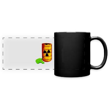 Le baril de déchets toxiques a une fuite de radioactivité - Mug panoramique uni - noir - Devant